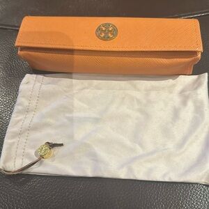 Tory Burch Large Orange Magnetic Sunglasses Eyeglasses Case